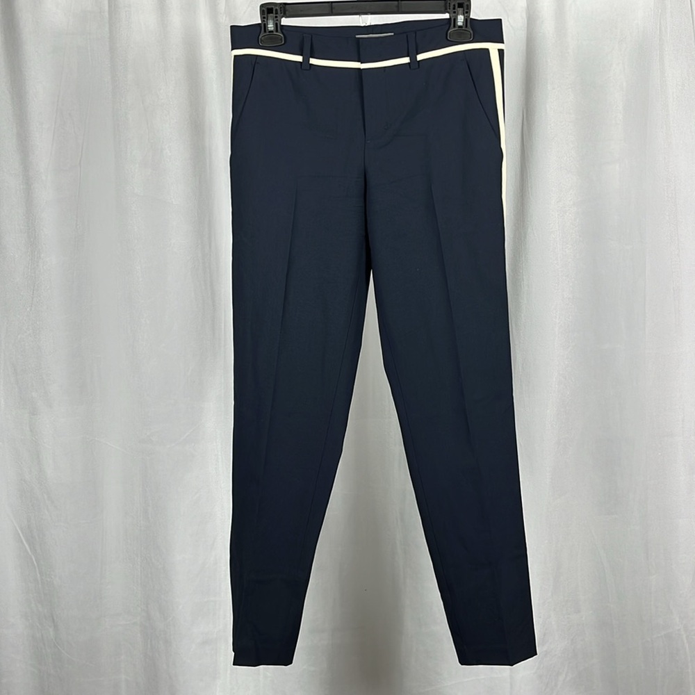 Vince Wool Nautical Strapping Tuxedo Navy Blue Pants. - Picture 3 of 9